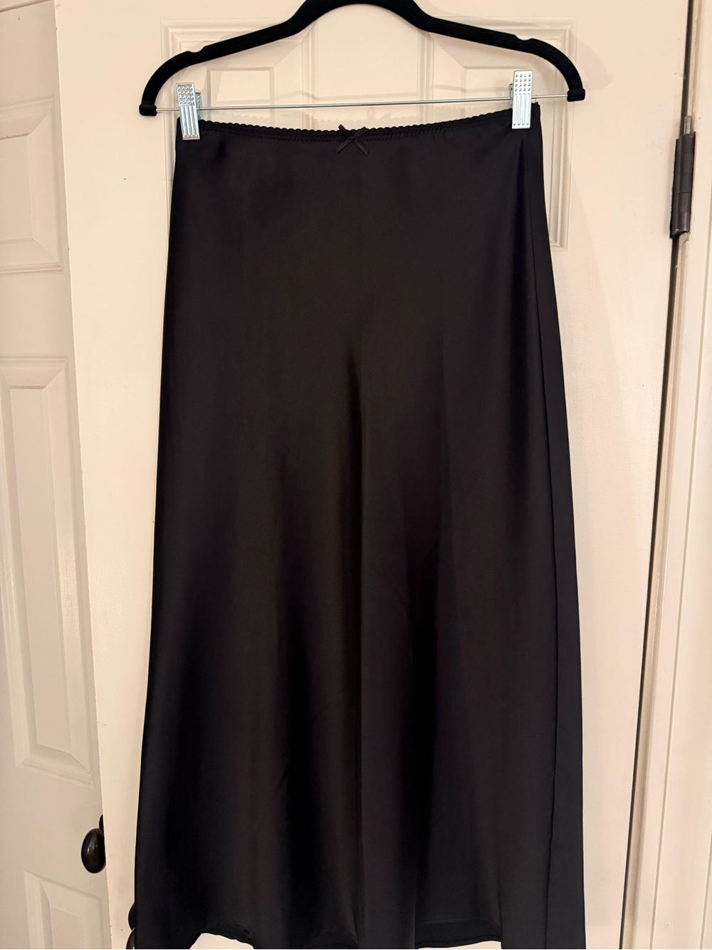 Zara Black Satin Maxi Skirt Size XS